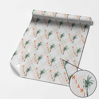 Miami Pride Palm Tree Graphic Wrapping Paper Roll Orange and Green Tropical City Vibes
