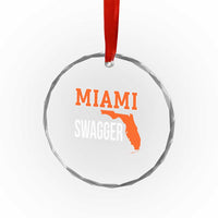 Miami Swagger Pride Crystal Glass Ornament Florida State Map Local Love