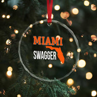 Miami Swagger Pride Crystal Glass Ornament Florida State Map Local Love