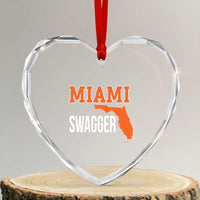 Miami Swagger Pride Heart Crystal Glass Ornament Florida State Map Local Love