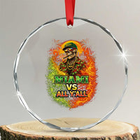 Miami vs All You All 305 Skeleton Flame Graphic Crystal Glass Ornament Tropical City Pride Florida Love