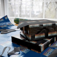Michael Birthday Gift Wrapping Paper Roll Vintage Retro Michael Name Typography