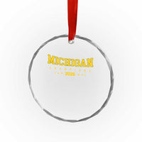 Michigan 2026 Basketball Victory Crystal Glass Ornament Champions Pride Fan Gift