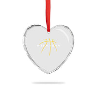 Michigan Fan Basketball Grooves Graphic MI State Heart Crystal Glass Ornament