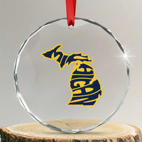 Michigan Lover State Map Pride Souvenir Gift Crystal Glass Ornament
