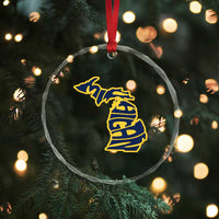 Michigan Lover State Map Pride Souvenir Gift Crystal Glass Ornament
