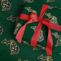 Michigan Lover State Map Pride Souvenir Gift Wrapping Paper Roll