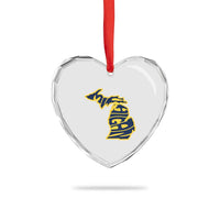 Michigan Lover State Map Pride Souvenir Gift Heart Crystal Glass Ornament
