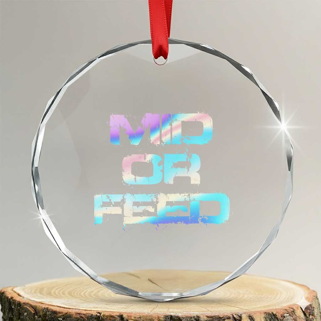 Mid Or Feed Iridescent Effect Crystal Glass Ornament Funny Game Lover Gift TS12