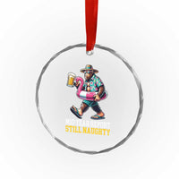 Mid-Year Report Still Naughty Crystal Glass Ornament Funny Bigfoot Drinking Beer Christmas in July