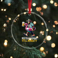 Mid-Year Report Still Naughty Crystal Glass Ornament Funny Bigfoot Drinking Beer Christmas in July