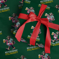 Mid-Year Report Still Naughty Wrapping Paper Roll Funny Bigfoot Drinking Beer Christmas in July