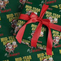 Mid-Year Report Still Naughty Wrapping Paper Roll Funny Santa Christmas In July