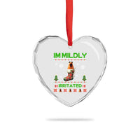 Mildly Irritated Marcus the Worm Meme Heart Crystal Glass Ornament Funny Christmas Stocking Weirdcore - Wonder Print Shop
