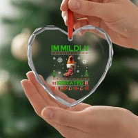 Mildly Irritated Marcus the Worm Meme Heart Crystal Glass Ornament Funny Christmas Stocking Weirdcore - Wonder Print Shop
