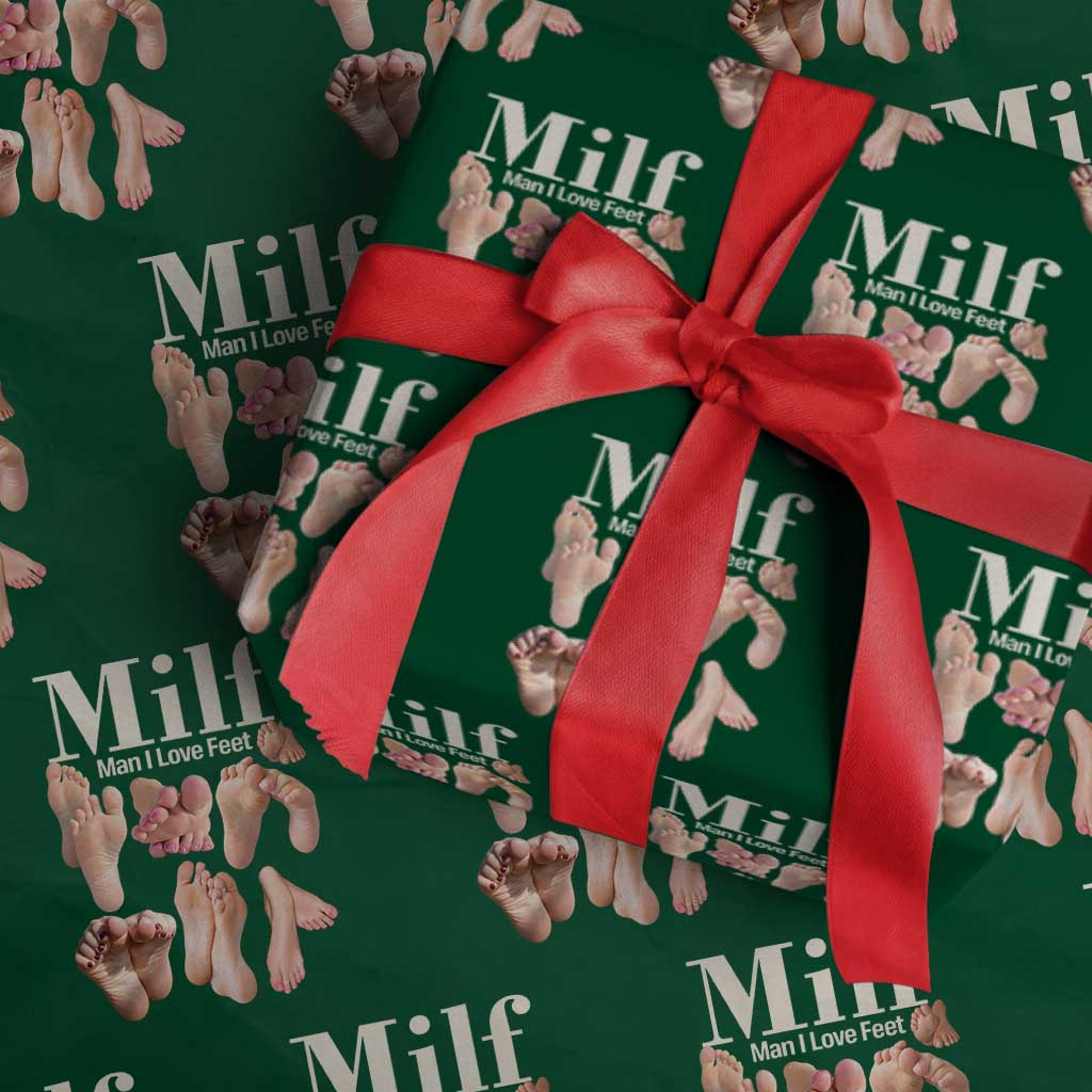 MILF Man I Love Feet Wrapping Paper Roll Funny Sexy Inappropriate Saying Quote