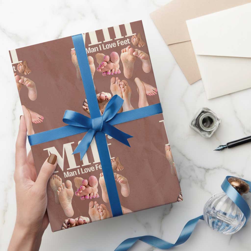 MILF Man I Love Feet Wrapping Paper Roll Funny Sexy Inappropriate Saying Quote