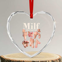MILF Man I Love Feet Heart Crystal Glass Ornament Funny Sexy Inappropriate Saying Quote