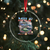 MILF Man I Love Flyovers Meme Crystal Glass Ornament for Aviation Buffs Patriotic Meme Lords - Wonder Print Shop