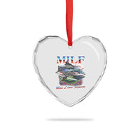 MILF Man I Love Flyovers Meme Heart Crystal Glass Ornament for Aviation Buffs Patriotic Meme Lords - Wonder Print Shop
