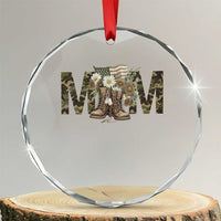 Military Army Mom Floral Combat Shoes Crystal Glass Ornament - Wonder Print Shop