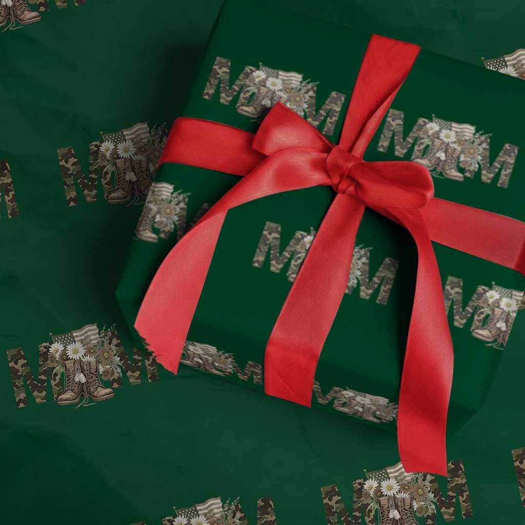 Military Army Mom Floral Combat Shoes Wrapping Paper Roll - Wonder Print Shop