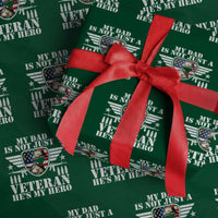 Military Family Veteran Support Wrapping Paper Roll My Papa US Veteran My Hero