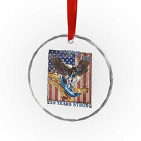 Military Navy 250th Anniversary Crystal Glass Ornament Forged of Salt and Steel Patriotic Eagle Anchor American Flag - Wonder Print Shop