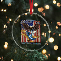 Military Navy 250th Anniversary Crystal Glass Ornament Forged of Salt and Steel Patriotic Eagle Anchor American Flag - Wonder Print Shop