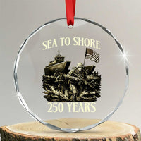 Military Navy 250th Anniversary Crystal Glass Ornament Sea To Shore 250 Years - Wonder Print Shop