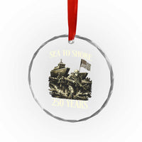 Military Navy 250th Anniversary Crystal Glass Ornament Sea To Shore 250 Years - Wonder Print Shop