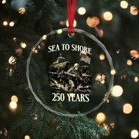 Military Navy 250th Anniversary Crystal Glass Ornament Sea To Shore 250 Years - Wonder Print Shop