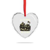 Military Navy 250th Anniversary Heart Crystal Glass Ornament Sea To Shore 250 Years - Wonder Print Shop