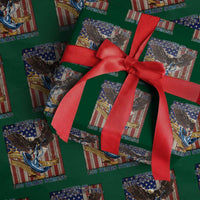 Military Navy 250th Anniversary Wrapping Paper Roll Forged of Salt and Steel Patriotic Eagle Anchor American Flag - Wonder Print Shop