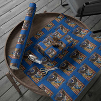 Military Navy 250th Anniversary Wrapping Paper Roll Forged of Salt and Steel Patriotic Eagle Anchor American Flag - Wonder Print Shop