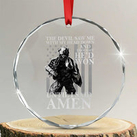 Military Soldier Skull Christian Faith Crystal Glass Ornament The Devil Saw Me With My Head Down And Thought He'd Won