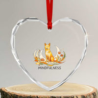 Mindful Aloka the Dog Mindfulness Heart Crystal Glass Ornament Zen Lotus Spiritual Calm