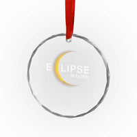 Minimalist 2026 Total Solar Eclipse Crystal Glass Ornament August 12 Totality Astronomy Souvenir