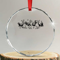 Minimalist Ferret Floral Graphic Crystal Glass Ornament Exotic Pet Owner Gift