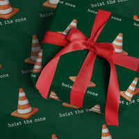 Minimalist Hoist The Cone Typography Wrapping Paper Roll Funny Baseball Fan Pride Celebration IYKYK Meme