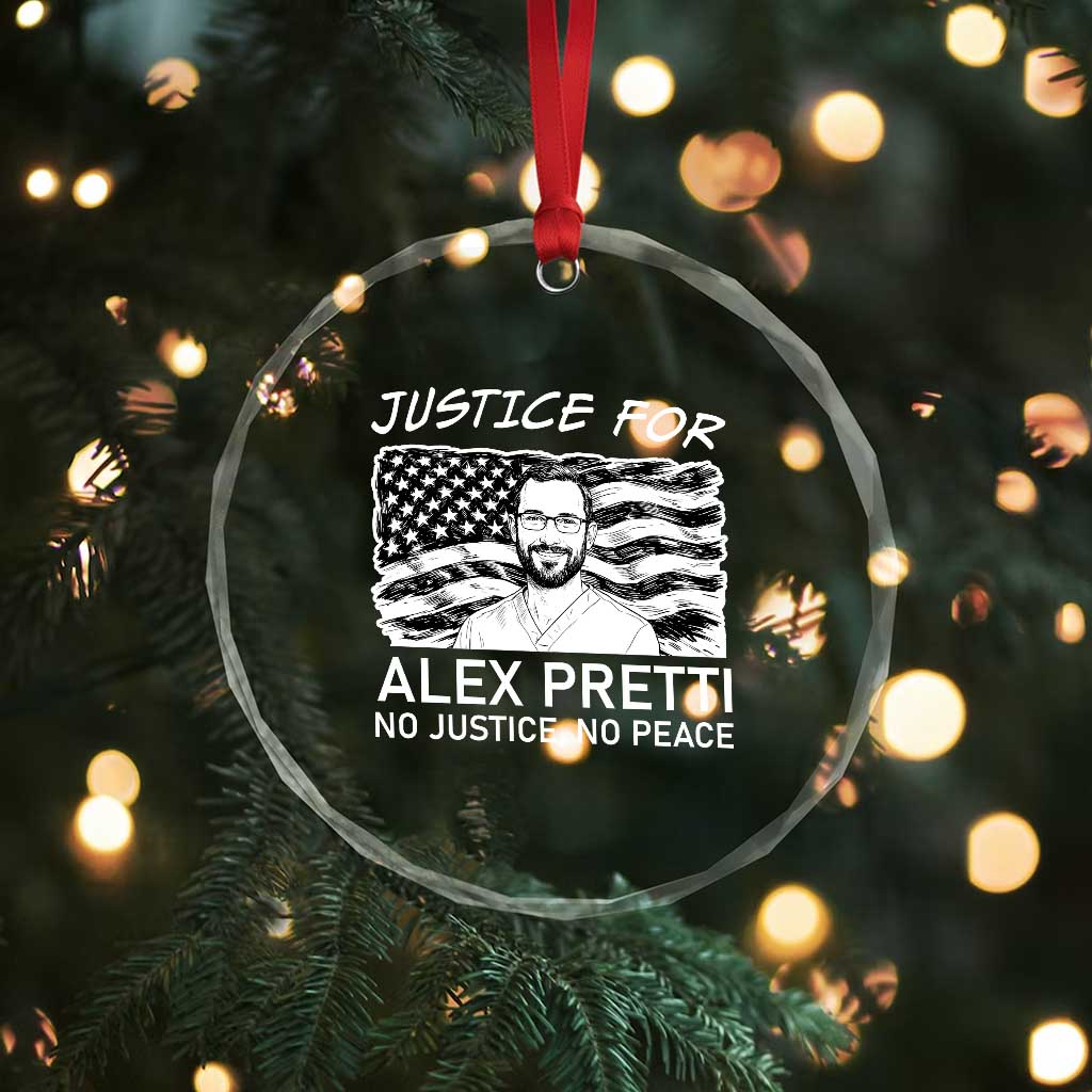 Minneapolis Strong Stand With Alex Crystal Glass Ornament Justice And Solidarity Support Gift
