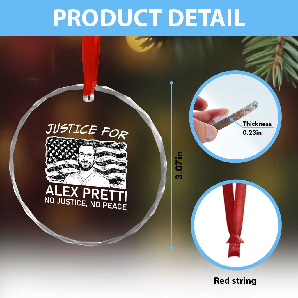 Minneapolis Strong Stand With Alex Crystal Glass Ornament Justice And Solidarity Support Gift