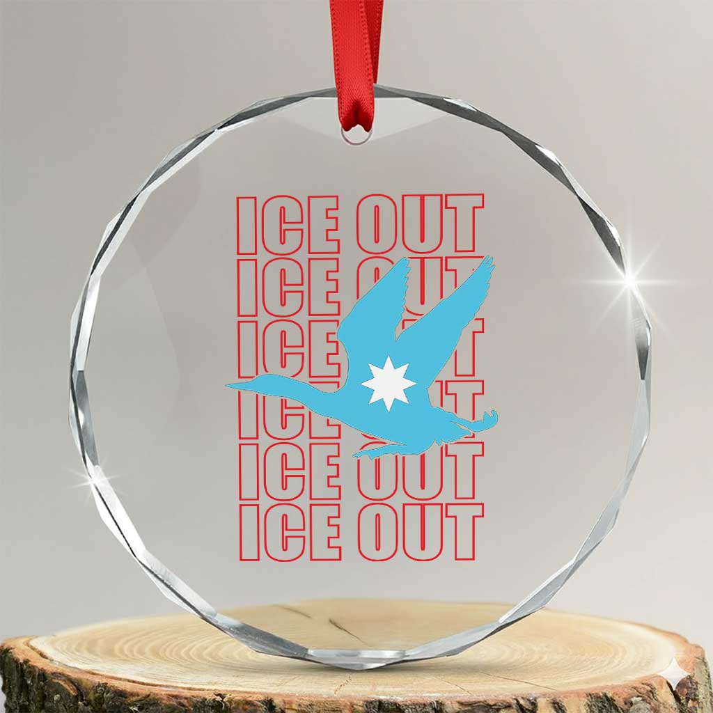 Minnesota Anti ICE Immigration Protest Crystal Glass Ornament Ice Out