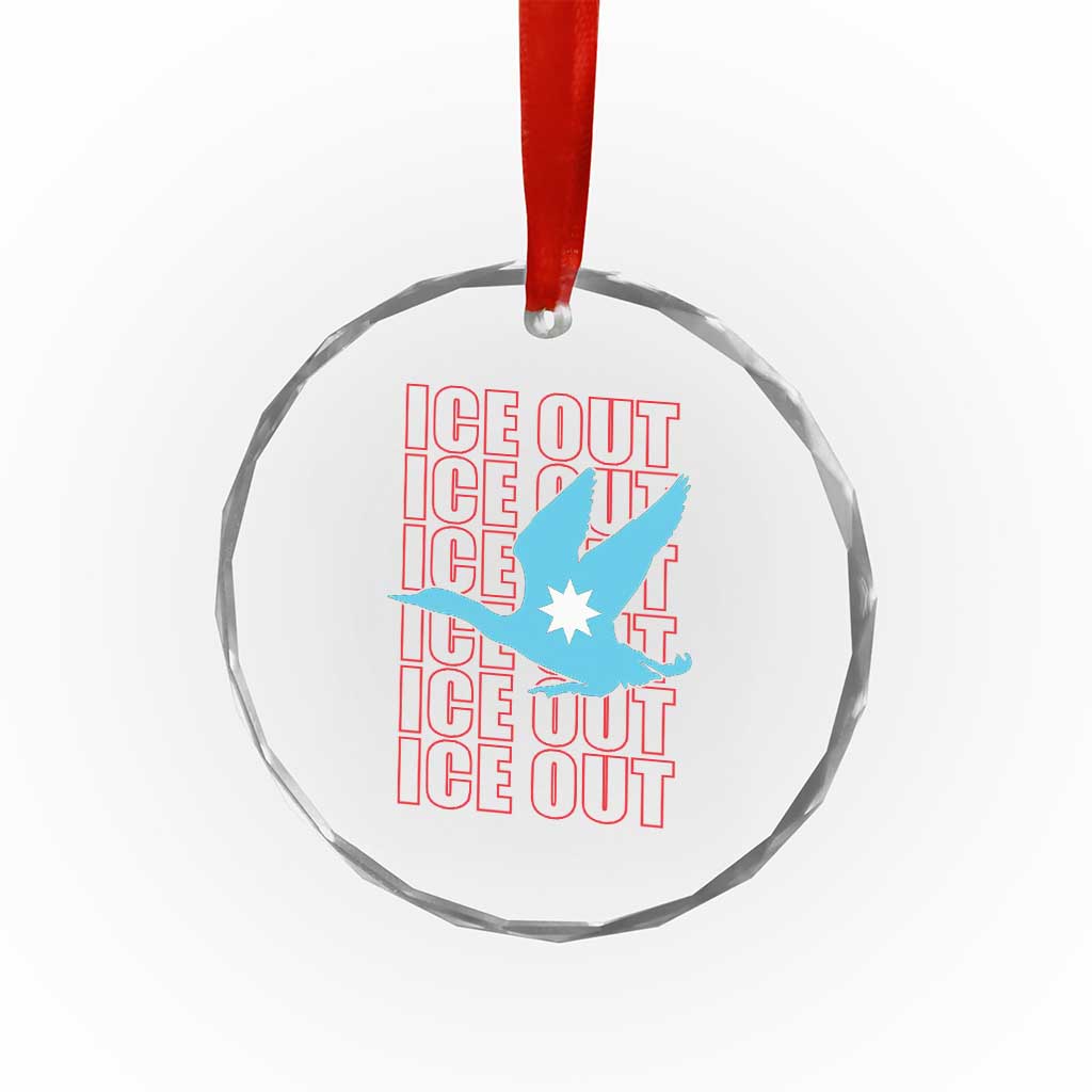 Minnesota Anti ICE Immigration Protest Crystal Glass Ornament Ice Out