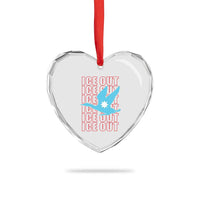 Minnesota Anti ICE Immigration Protest Heart Crystal Glass Ornament Ice Out