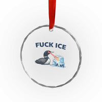 Minnesota Anti ICE Immigration Protest Ladies Crystal Glass Ornament Fuck Ice