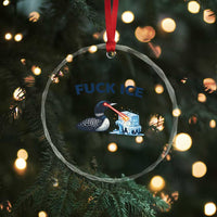 Minnesota Anti ICE Immigration Protest Ladies Crystal Glass Ornament Fuck Ice