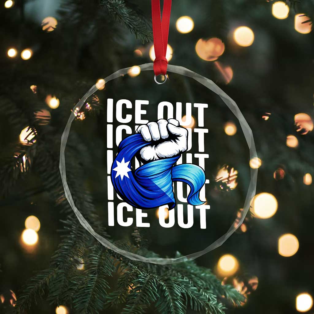 Minnesota Ice Out Crystal Glass Ornament Anti Ice Movement Protest