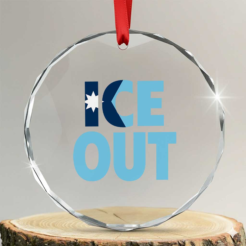 Minnesota Ice Out Crystal Glass Ornament MN State Anti Ice Movement Protest Statement