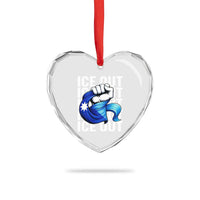 Minnesota Ice Out Heart Crystal Glass Ornament Anti Ice Movement Protest